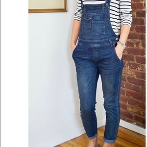 Free People Slim Fitting Denim Overalls